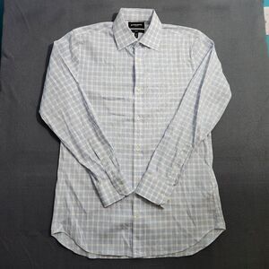 Bonobos Men 35 15.5 White Check Slim Fit Stretch Dress Shirt